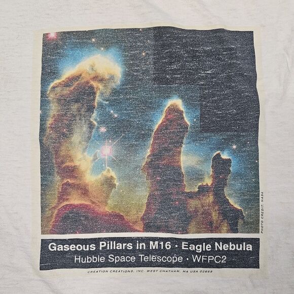 Vintage Eagle Nebula Tshirt Medium Nasa Space Kennedy Hubble 90s Stars Astronaut - Picture 2 of 10
